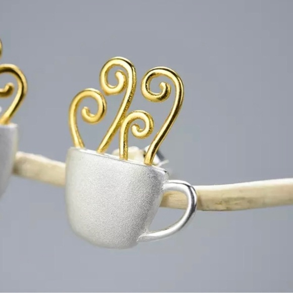 Artisan Handmade 925 Silver - The Latte Lux Earrings - Picture 6 of 6